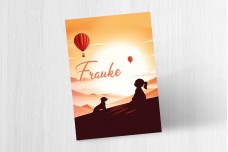 Luchtballon met silhouette Luchtballon met silhouette
